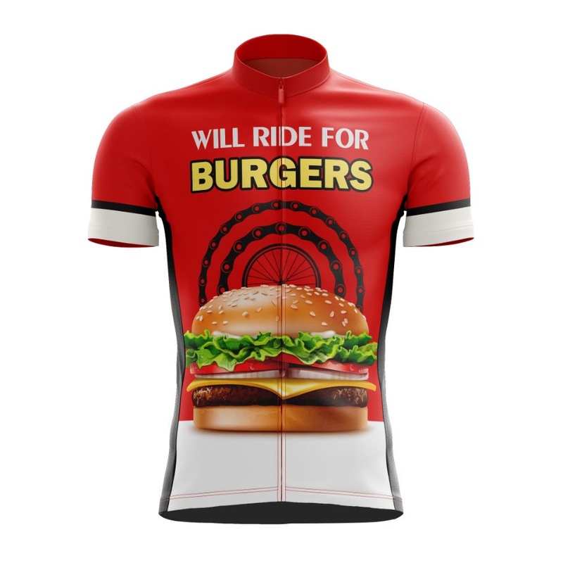 Will Ride For Burgers Cycling Jersey S