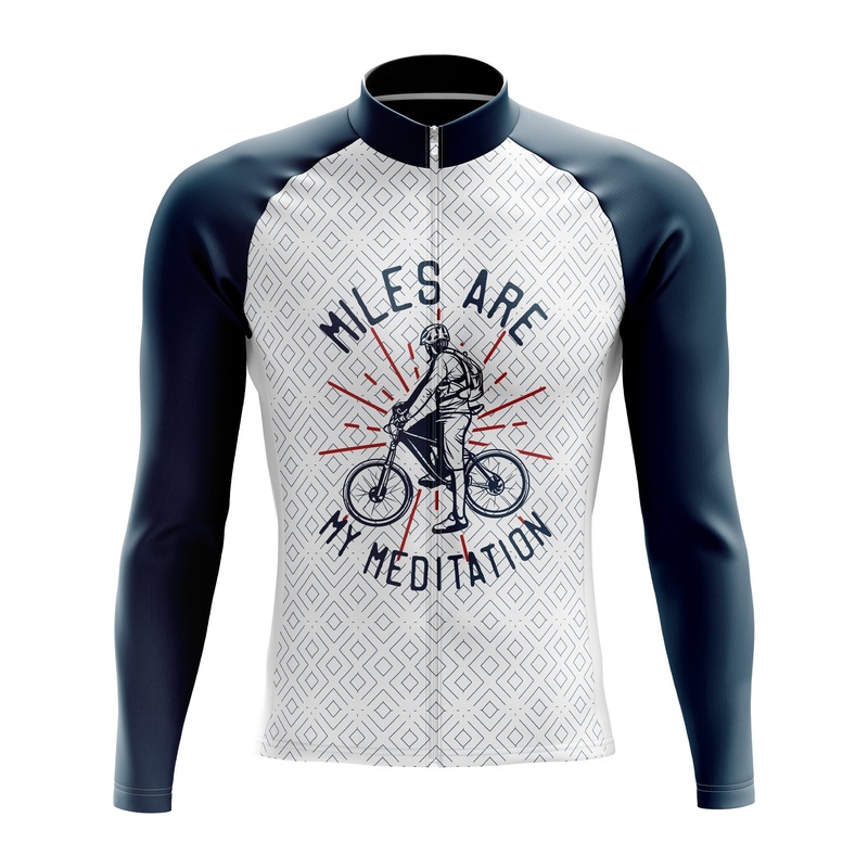 Miles Are My Meditation Long Sleeve Cycling Jersey S