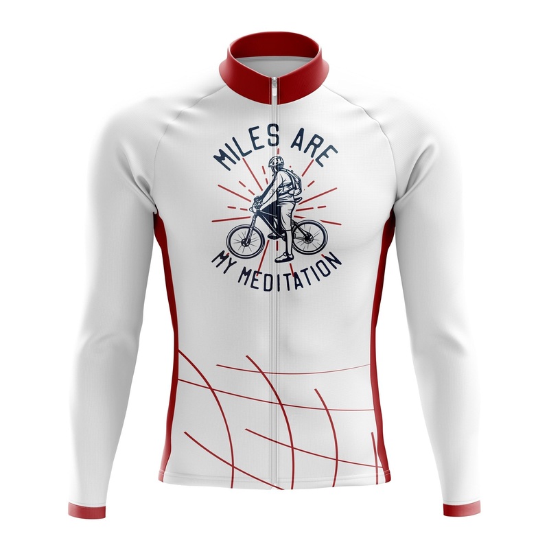 Miles Are My Meditation Long Sleeve Cycling Jersey S Regular