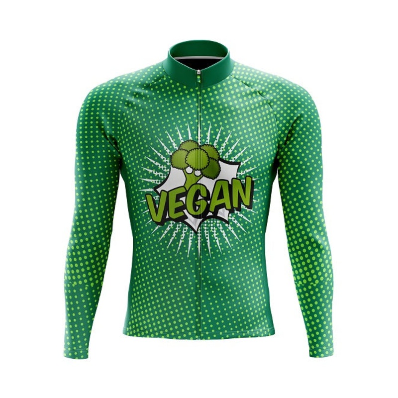 Vegan Pop Art Long Sleeve Cycling Jersey S
