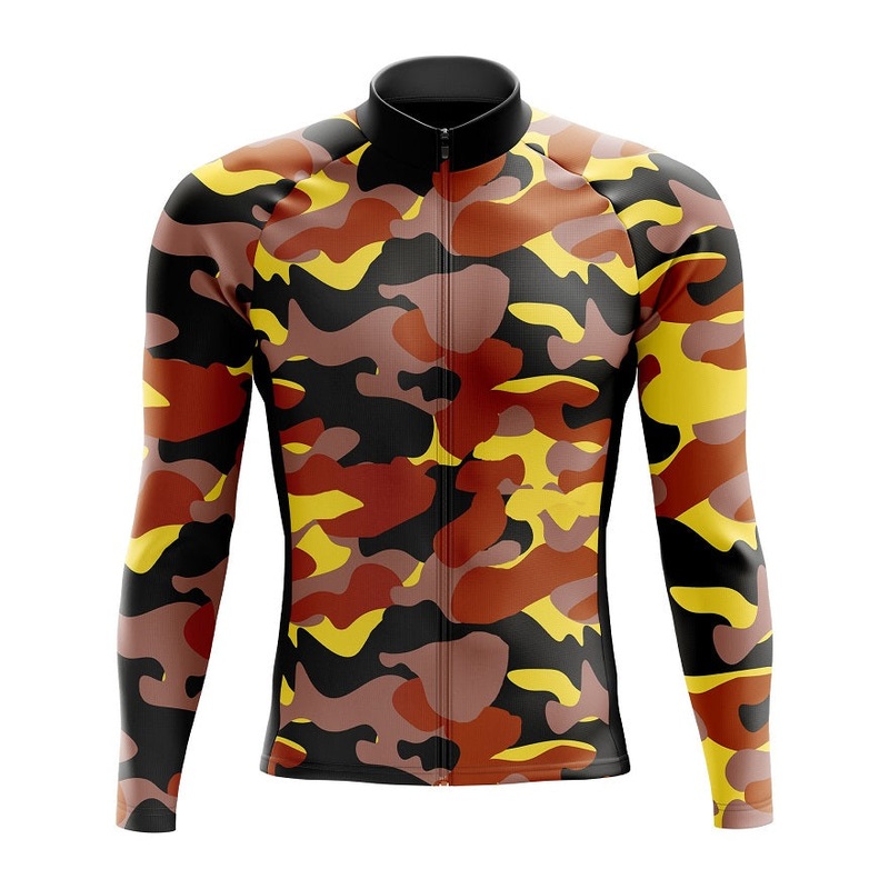 Autumn Camouflage Long Sleeve Cycling Jersey S Regular