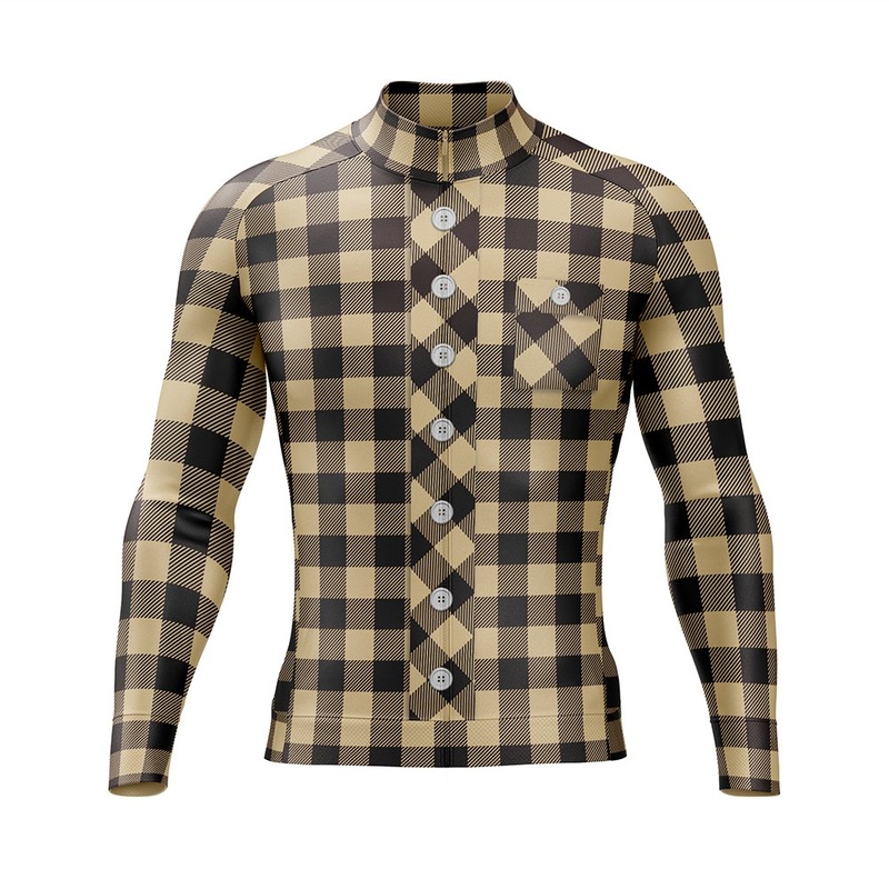 Brown Lumberjack Long Sleeve Cycling Jersey S Regular