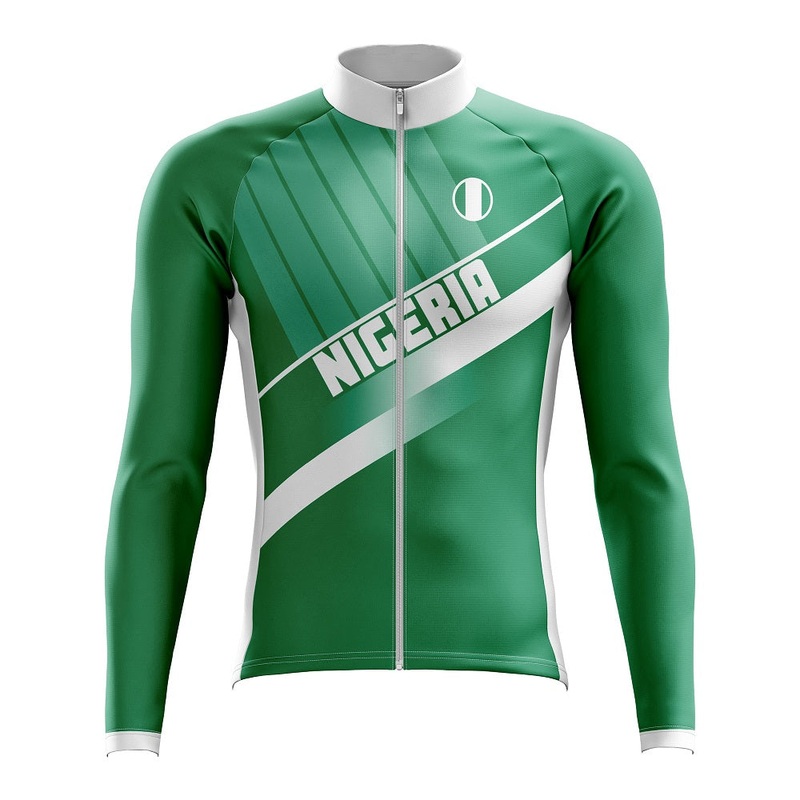 Green Nigeria Long Sleeve Cycling Jersey S
