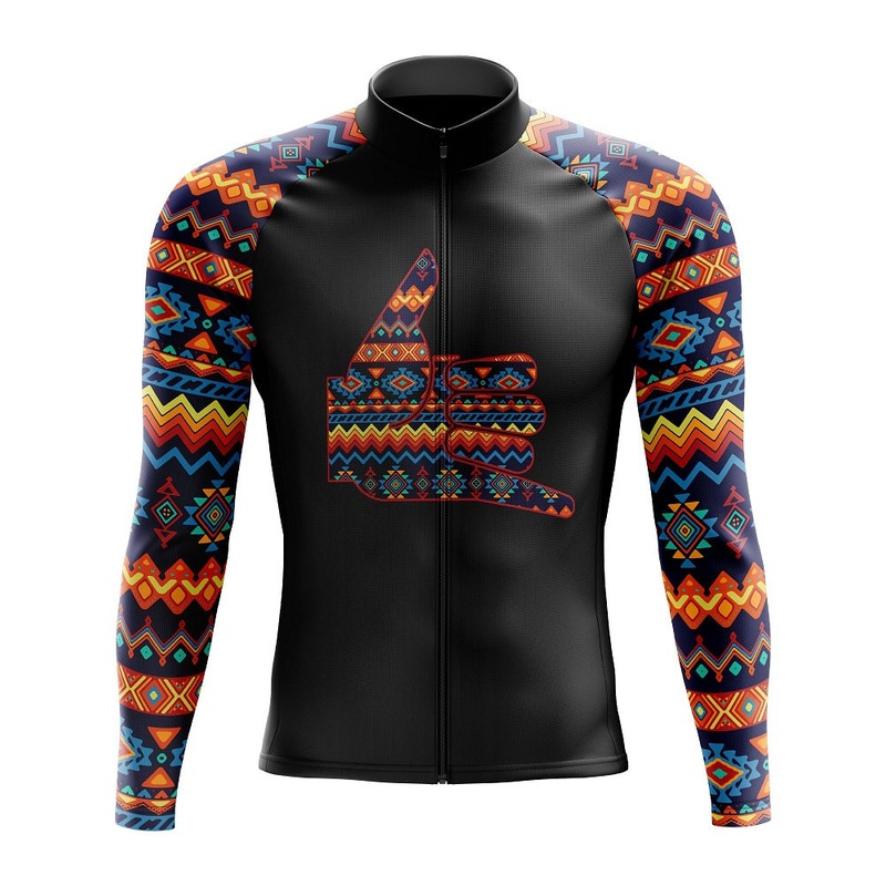 Groovy Tribal Long Sleeve Cycling Jersey S Regular