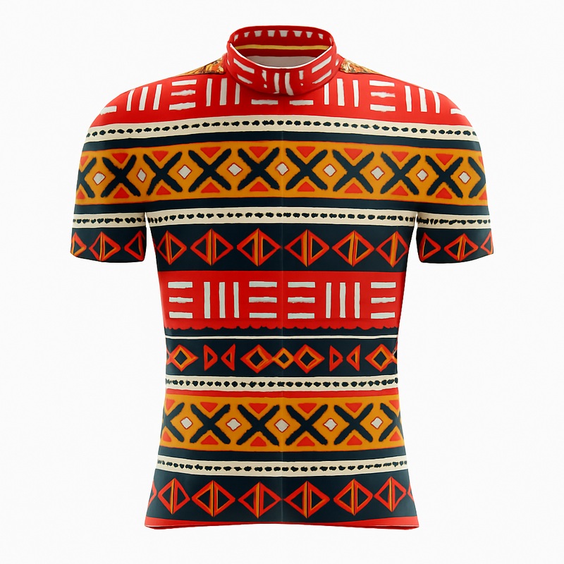 African Geo Stripe Cycling Jersey S