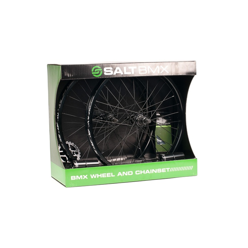 SALT VALLON WHEELSET/CHAIN/SPROCKET/PEGS BLACK