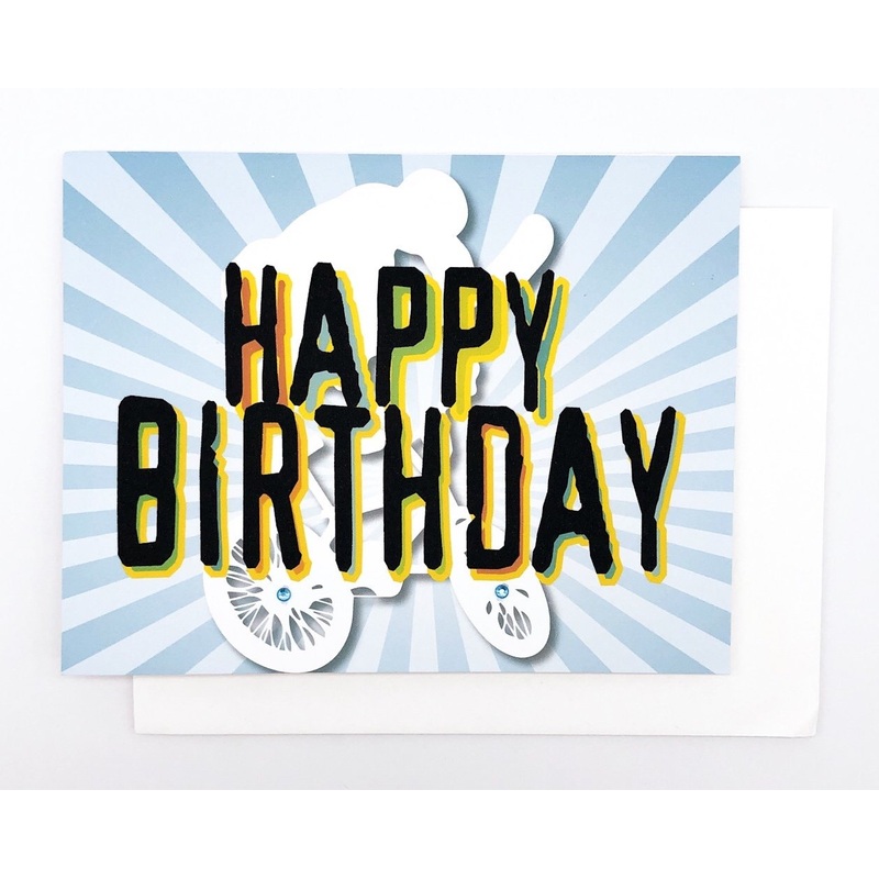 Happy Birthday BMX – GREETING CARD Blue