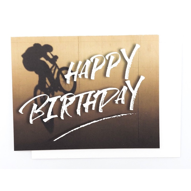 Happy Birthday BMX – GREETING CARD Brown