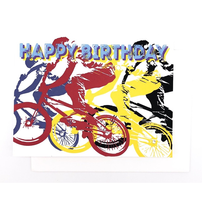 Happy Birthday BMX Racer- GREETING CARD