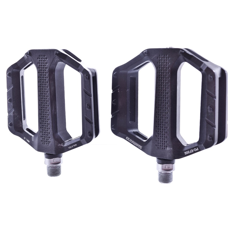 NEW Shimano PD-EF202 Flat Platform Pedals 9/16″ Aluminum Black