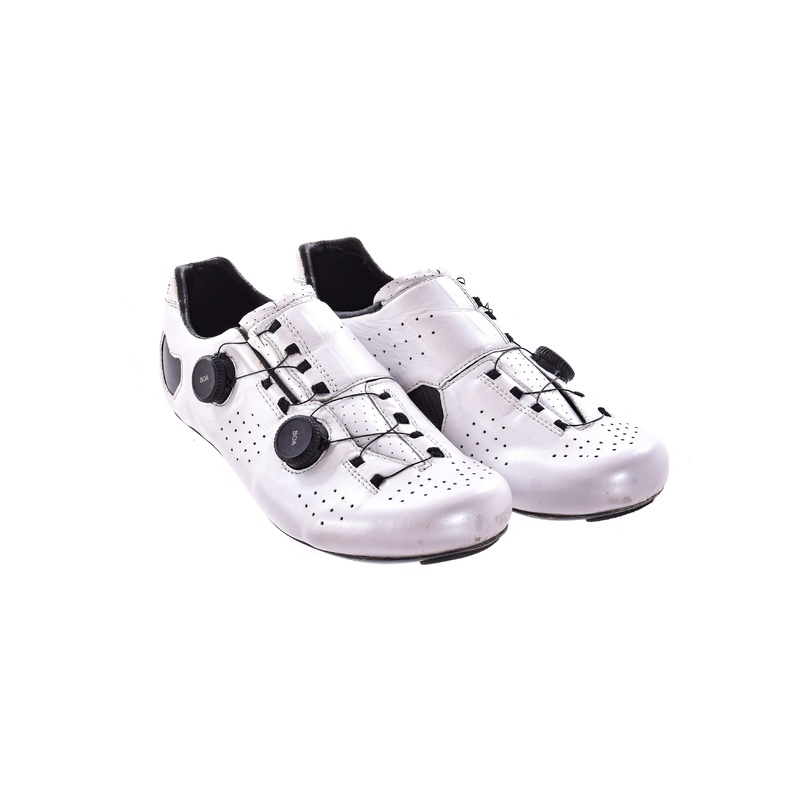 USED Lake CX333-N Narrow 45.5 Road Cycling Shoe White Boa 3-Bolt