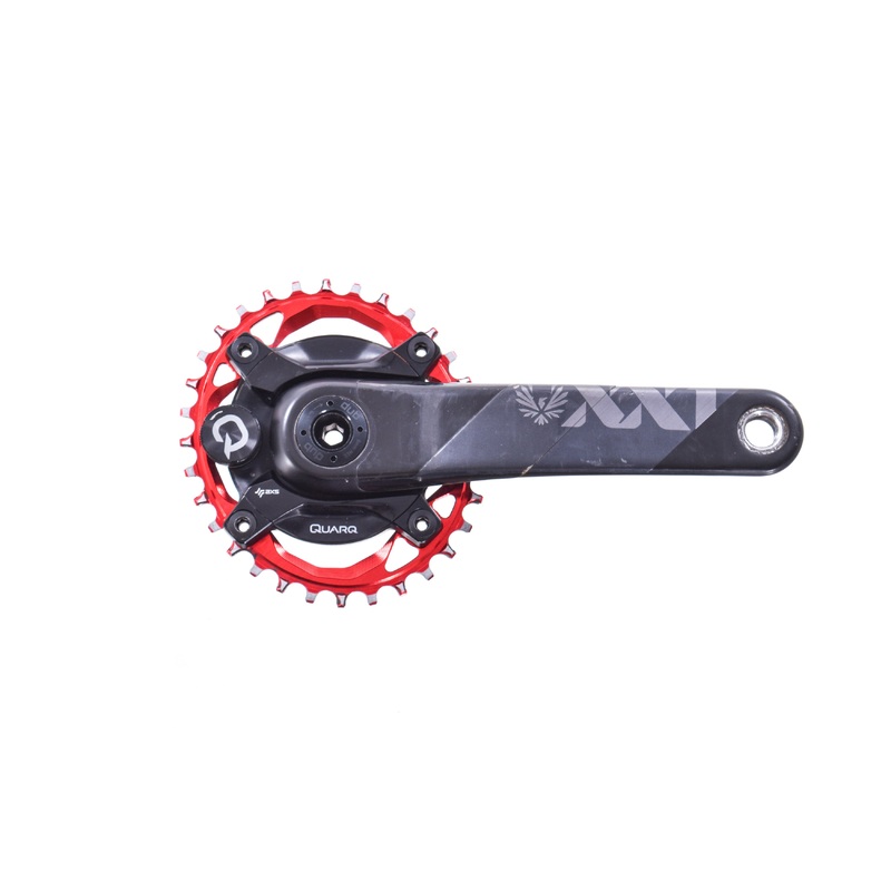 USED SRAM XX1 Eagle Quarq Carbon Crankset 175mm 32T Oval Chainring Red