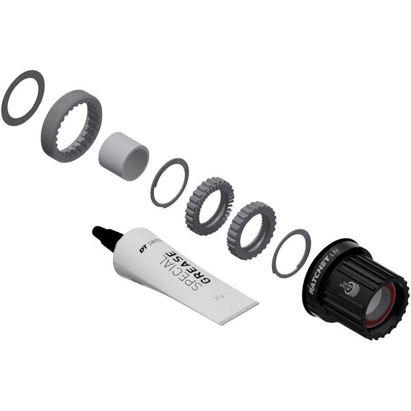 NEW DT Swiss Ratchet LN Freehub Body Upgrade Kit – Shimano Micro Spline, Standard, Aluminum, Sealed Bearing, 36T