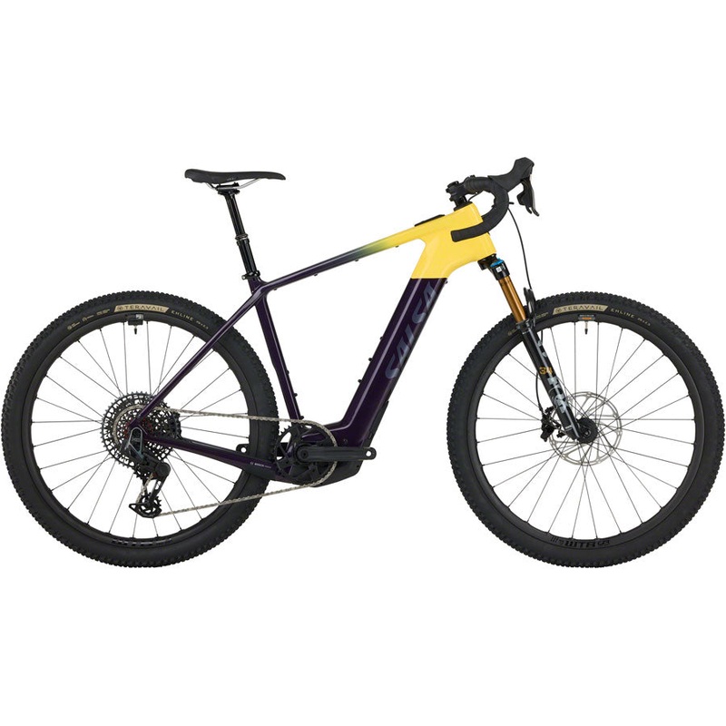 DEMO Salsa Tributary C Force XO AXS Transmission SUS Ebike – 29″, Carbon, Amethyst/Yellow, Medium, GRADE TEST