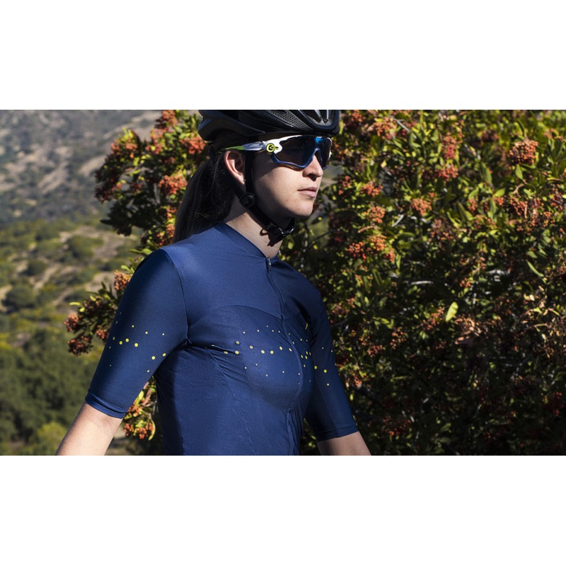 NEW Catella Women’s Chantry Jersey Pacifica, Dark Blue w/yellow dots, Medium