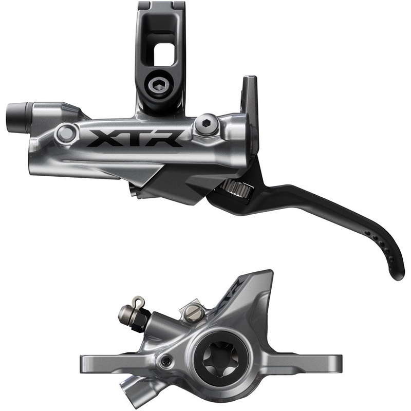 NEW Shimano XTR BR-M9200 Disc Brake and BL-M9220 Lever – Left/Front, Post Mount, 2-Piston Caliper, SM-BH90-SS Hose, Metal Pads, Gray