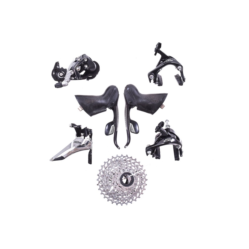 USED SRAM Rival 22 2×11 Speed Road Bike Groupset Rim Brake 11-32t WiFli Shimano 105 Calipers