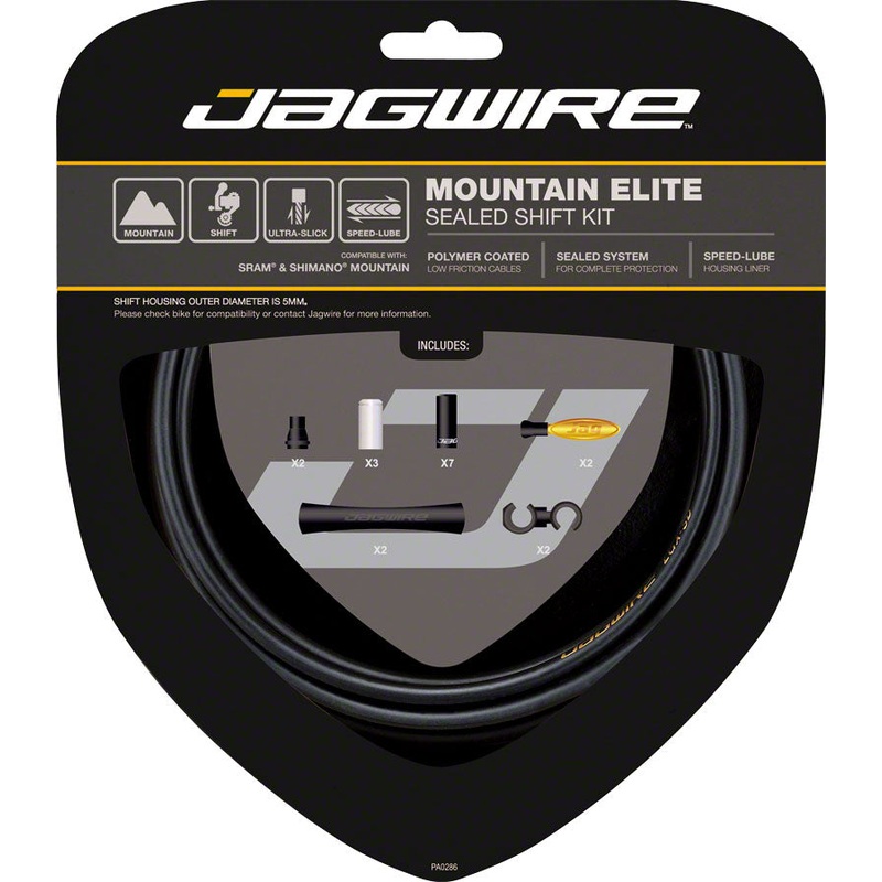 NEW Jagwire Mountain Elite Sealed Shift Cable Kit, Frozen Black
