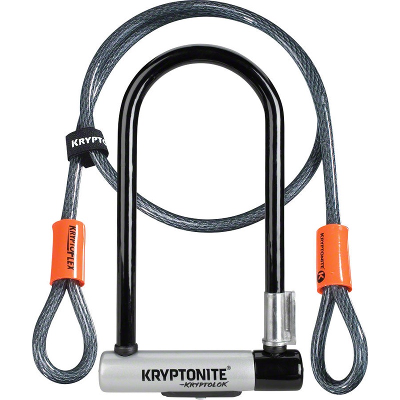 NEW Kryptonite KryptoLok U-Lock – 4 x 9″, Keyed, Black, Includes 4′ cable and bracket