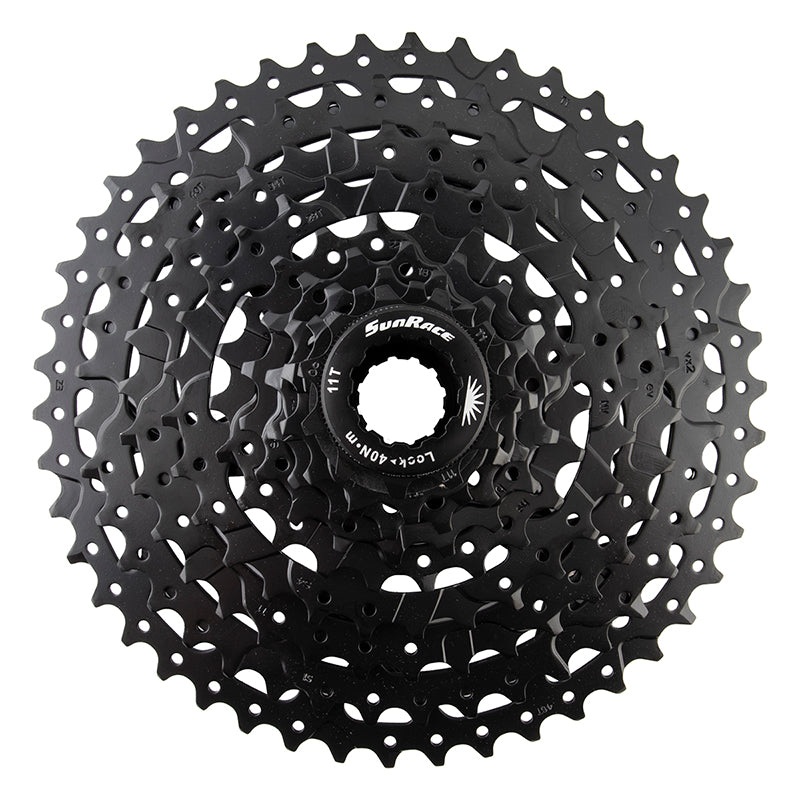 NEW SunRace M983 Cassette – 9 Speed, 11-46t, ED Black, Alloy Spider and Lockring