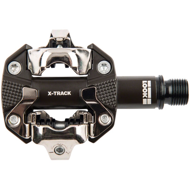NEW LOOK X-TRACK Pedals – Dual Sided Clipless, Chromoly, 9/16″, Gray