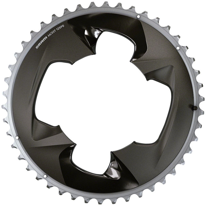NEW SRAM Force 2×12-Speed Outer Chainring – 46t, 107 BCD, 4-Bolt, Polar Grey