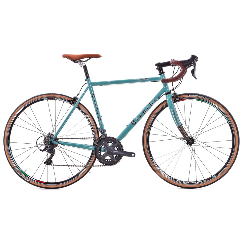 USED Bianchi Vigorelli 53cm Reynolds 631 Steel Road Bike Shimano 2×8 speed Rim Brake Celeste