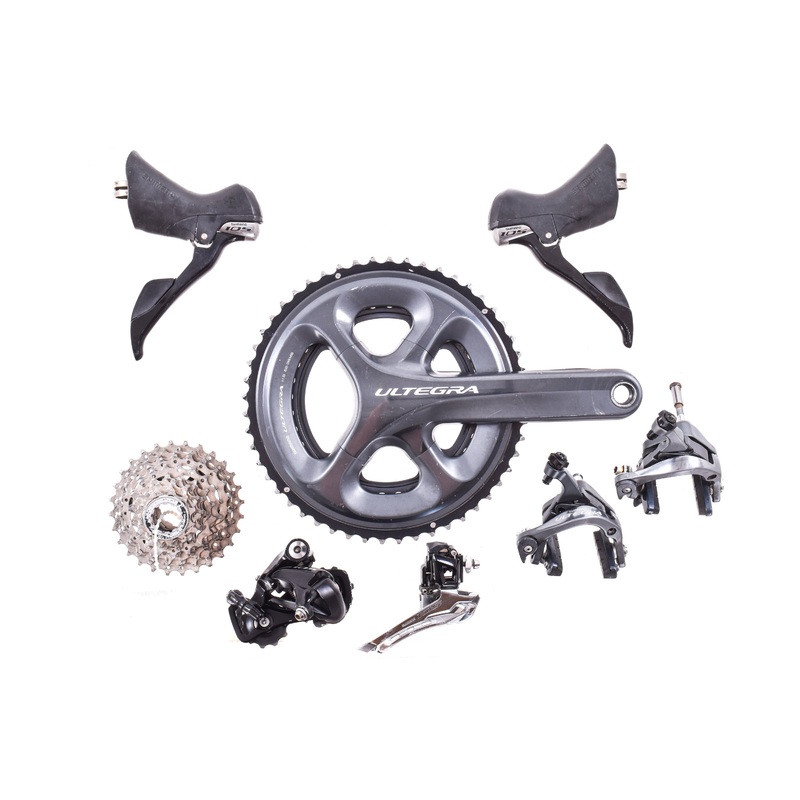 USED Shimano Ultegra 6800/105 5800 2×11 Speed Groupset Rim Brake 52/36T 170mm Crankset 11-28T Cassette
