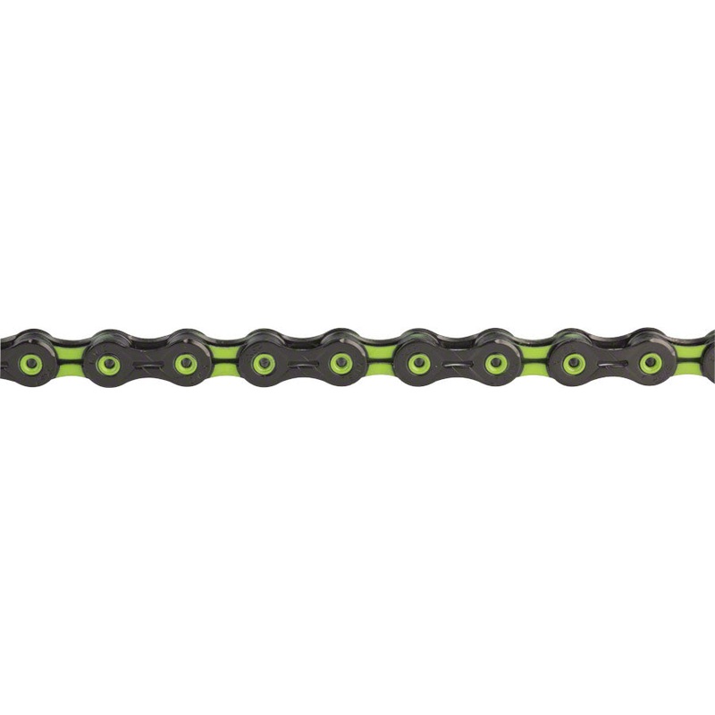 NEW KMC X11SL Chain: 11-Speed, 116 Links, DLC Black/Green