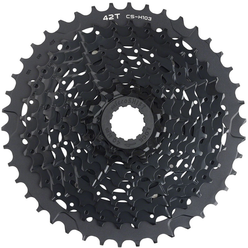 NEW microSHIFT ADVENT X E-Series Cassette – 10 Speed, 11-42t, Black, ED Coated, Alloy Outer Cog
