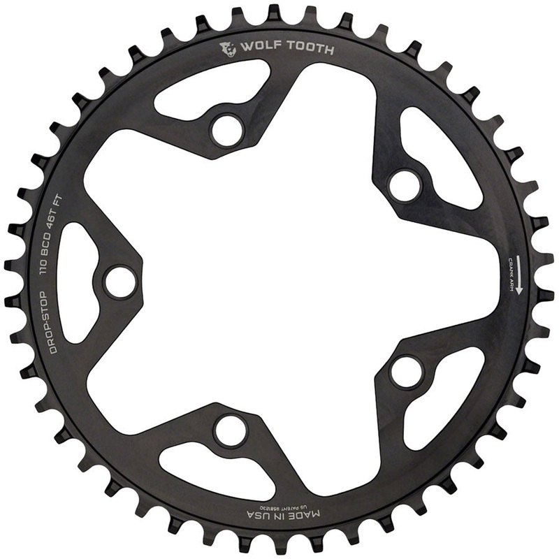 NEW Wolf Tooth 110 BCD Cyclocross and Road Chainring – 42t, 110 BCD, 5-Bolt, Drop-Stop, 10/11/12-Speed Eagle and Flattop Compatible, Black