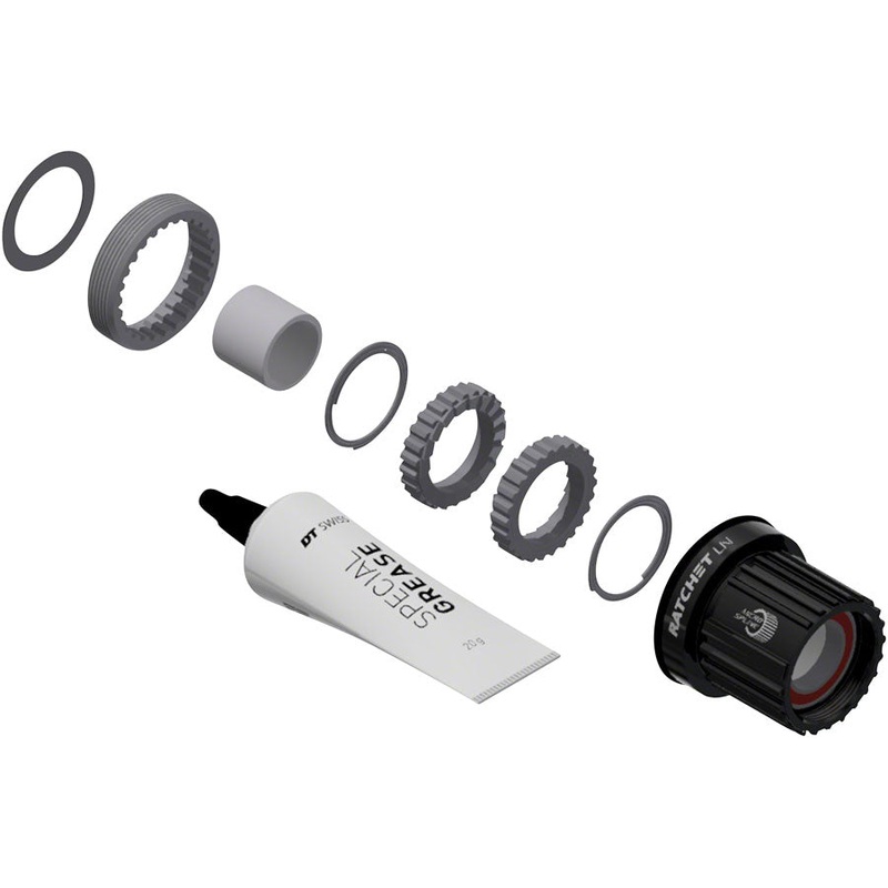 NEW DT Swiss Ratchet LN Freehub Body Upgrade Kit – Shimano Micro Spline, Standard, Aluminum, Sealed Bearing, 18T