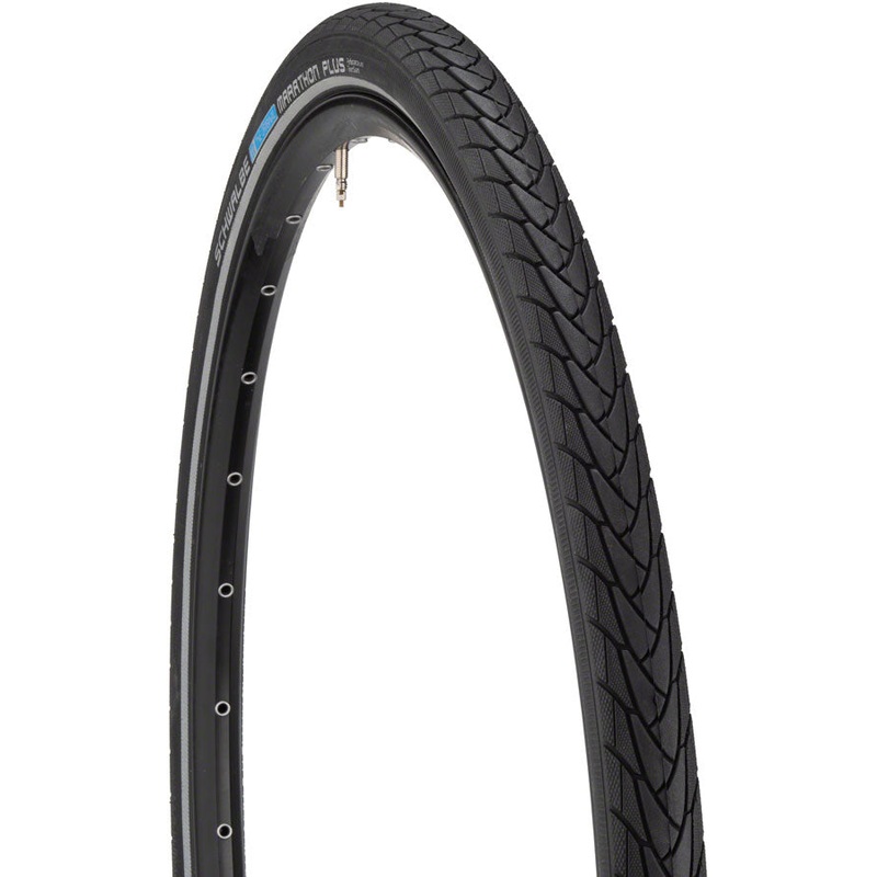 NEW Schwalbe Marathon Plus Tire – 700 x 28, Clincher, Wire, Black/Reflective, Performance Line