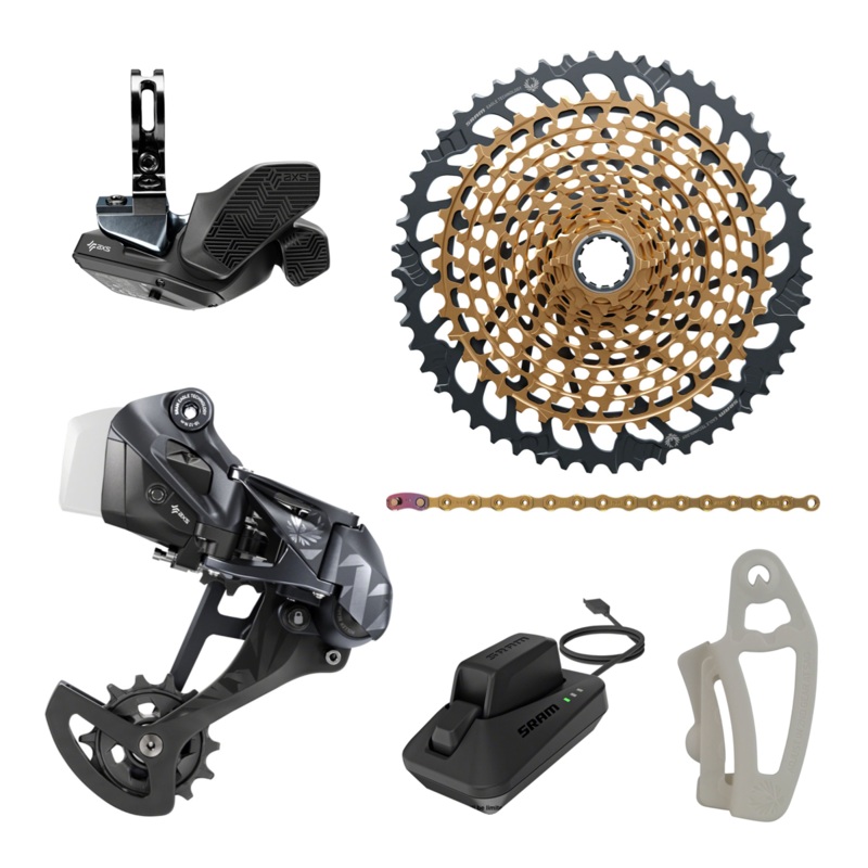 NEW SRAM XX1 Eagle AXS Gold Upgrade Kit – Rear Derailleur, Shifter, Cassette 10-52t, Chain, Charger/Cord, Battery