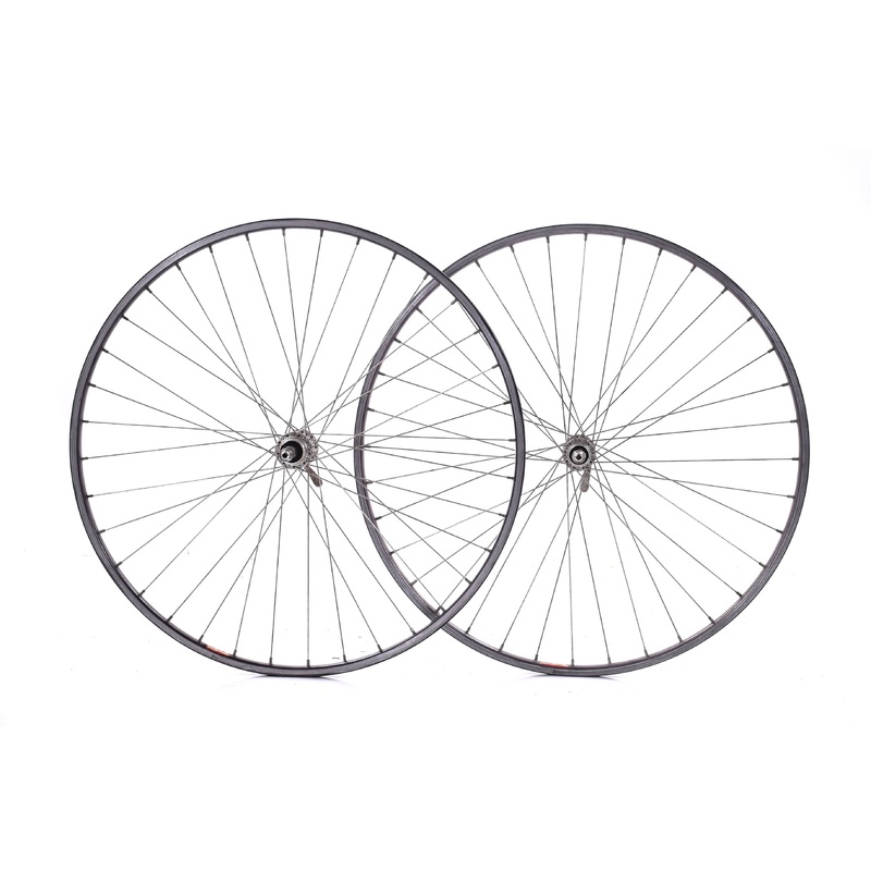 USED Vintage Araya Japan 700C Alloy Clincher 36H Road/Touring Wheelset w/ Suzue Sealed Bearing Hubs 126mm Freewheel