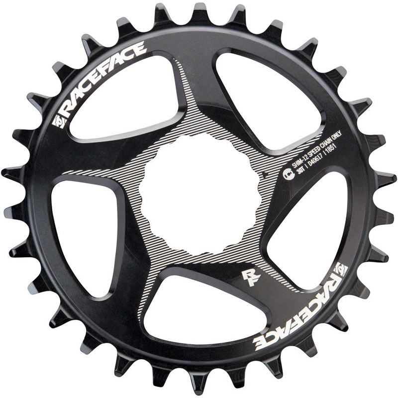 NEW RaceFace Narrow Wide Direct Mount CINCH Aluminum Chainring – for Shimano 12-Speed, requires Hyperglide+ compatible chain, 30t, Black