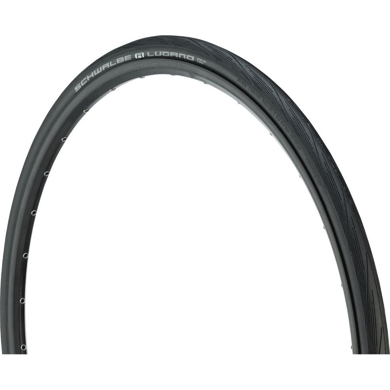 NEW Schwalbe Lugano Tire – 700 x 28, Clincher, Wire, Black, Active Line