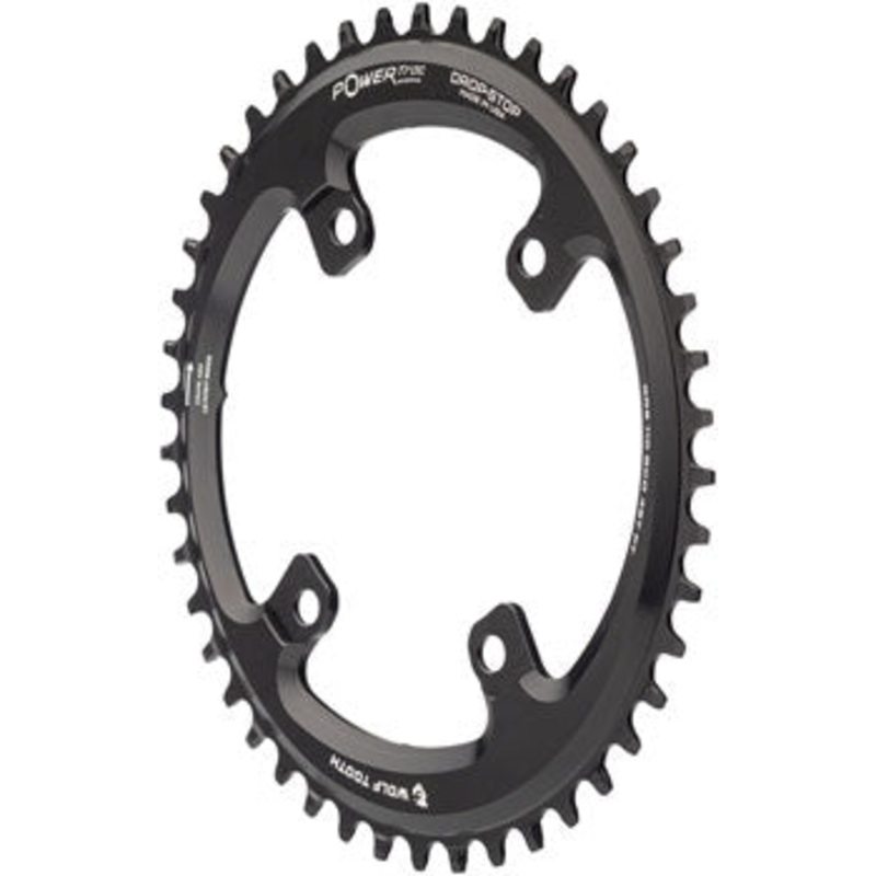 NEW Wolf Tooth Elliptical Shimano 110 Asymmetric BCD Chainring – 46t, 110 Asymmetric BCD, 4-Bolt, Drop-Stop, For Shimano GRX Cranks, Black
