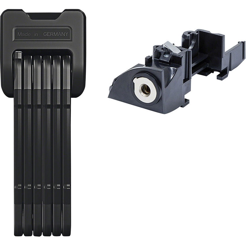 NEW Abus Bordo 6405/85 Folding Lock: Black Plus Battery Rack 85cm
