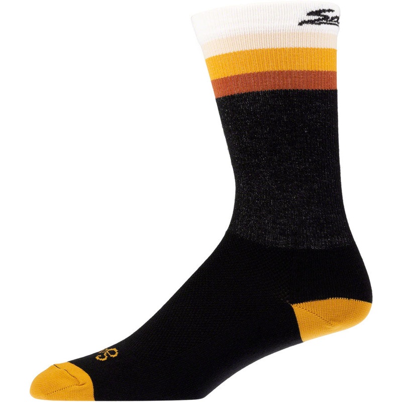 NEW Salsa Latitude Sock – 8 inch, Black, White, w/ Stripes, Small/ Medium