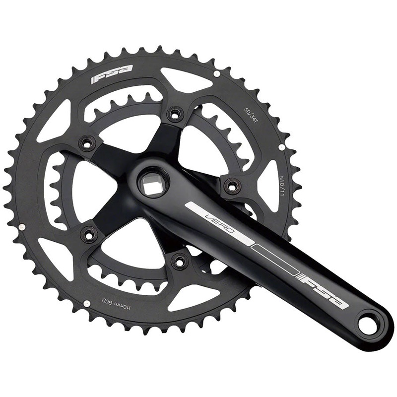 NEW Full Speed Ahead Vero Compact Crankset – 170mm, 9-Speed, 50/34t, 110 BCD, Square Taper JIS Spindle Interface, Black