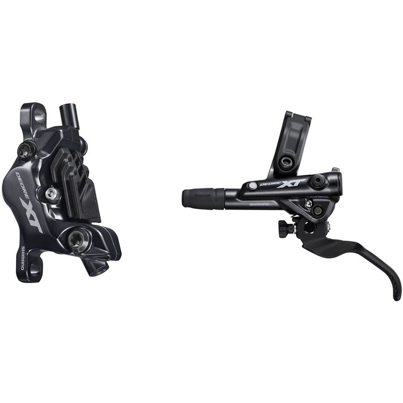 NEW Shimano Deore XT BL-M8100/BR-M8120 Disc Brake and Lever – Front Hydraulic Post Mount 4-Piston Finned Metal Pads Black