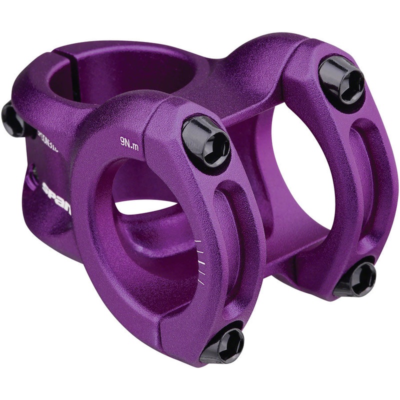 NEW Spank SPOON 318  Stem – 33mm, 31.8mm Clamp, 0 Degree, 1-1/8″, Purple