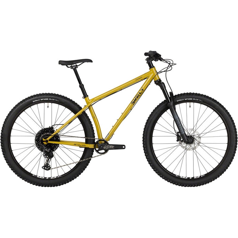 DEMO Surly Krampus Front Suspension Bike – 29″, Steel, Nose Drip Curry, Medium
