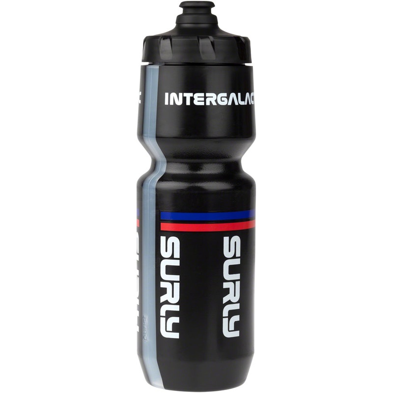 NEW Surly Intergalactic Purist Non-Insulated Water Bottle – Black/Red/Blue, 26 oz