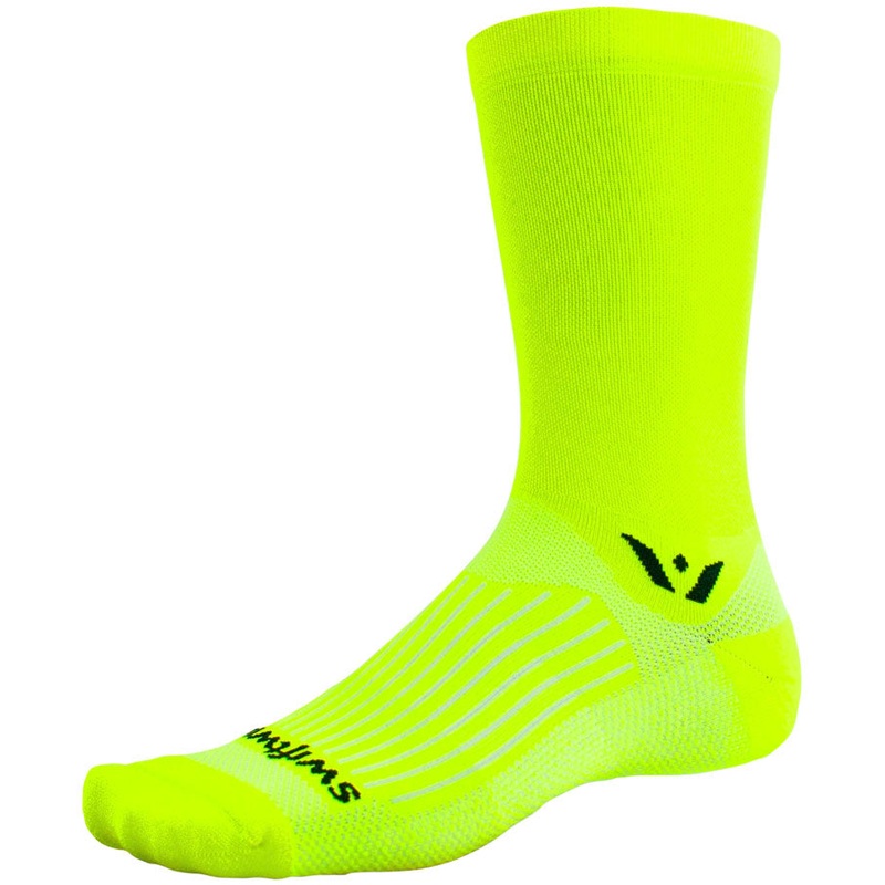 NEW Swiftwick Aspire Seven Socks – 7 inch, Hi-Viz Yellow, Large