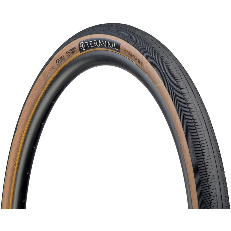 NEW Teravail Rampart Tire – 650b x 47, Tubeless, Folding, Tan, Light and Supple, Fast Compound