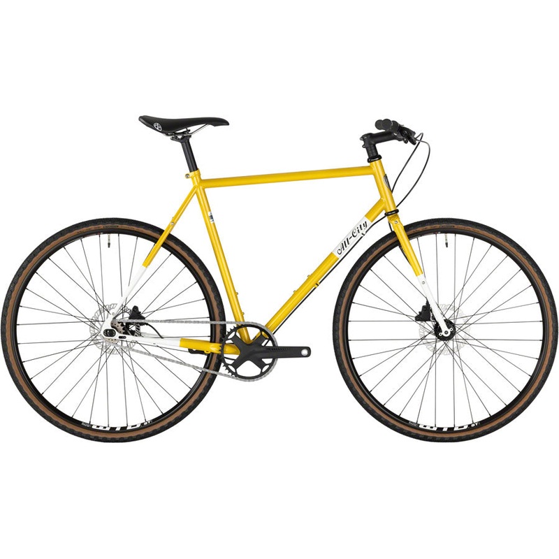 DEMO All-City Super Professional Flat Bar Single Speed Bike – 700c, Steel, Lemon Dab, 55cm