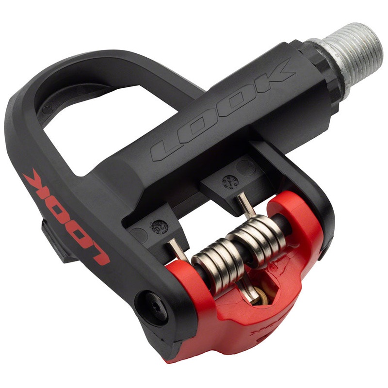 NEW LOOK KEO CLASSIC 3 Pedals – Single Sided Clipless, Chromoly, 9/16″, Black/Red