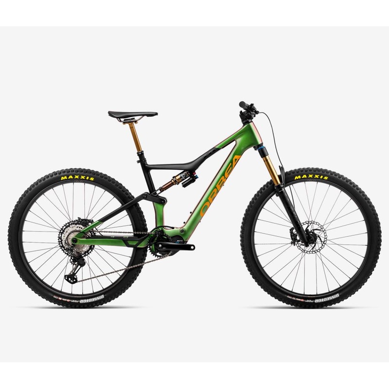 NEW 2023 Orbea Rise M-Team Carbon E-Mountain Bike – 360Whr, Shimano EP801-RS Green/Black S